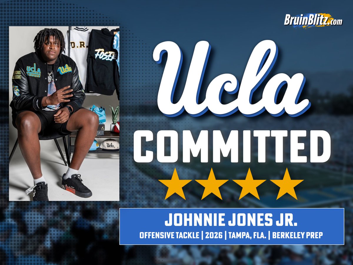 ICYMI: Last night, UCLA produced a second massive four-star offensive line commitment from the state of Florida in the form of tackle Johnnie “DJ” Jones.

📝: ucla.rivals.com/news/ucla-cont…