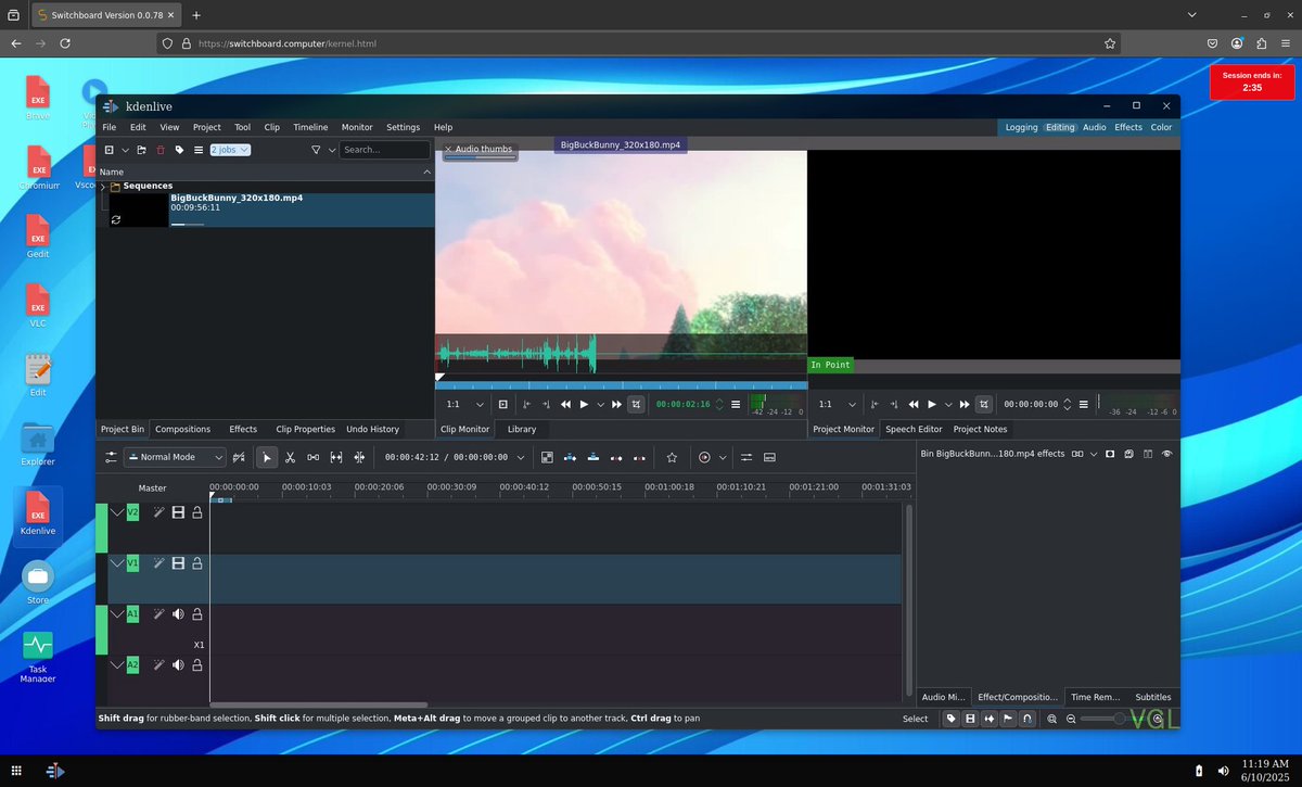 swtchbrdcmptr's tweet image. A video editor wherever you go.

switchboard.computer

#webdesktop #VideoEditing #videoeditor #cloudcomputing