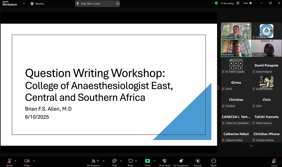 canecsa's tweet photo. 📚 Happening Now!
Join Dr. Brian Allen from @VanderbiltU   for a hands-on Exam Question Writing Workshop. 

This interactive session will strengthen question development skills and enhance the quality of CANECSA assessments. Don’t miss this exciting opportunity https://t.co/whQpMljd6j