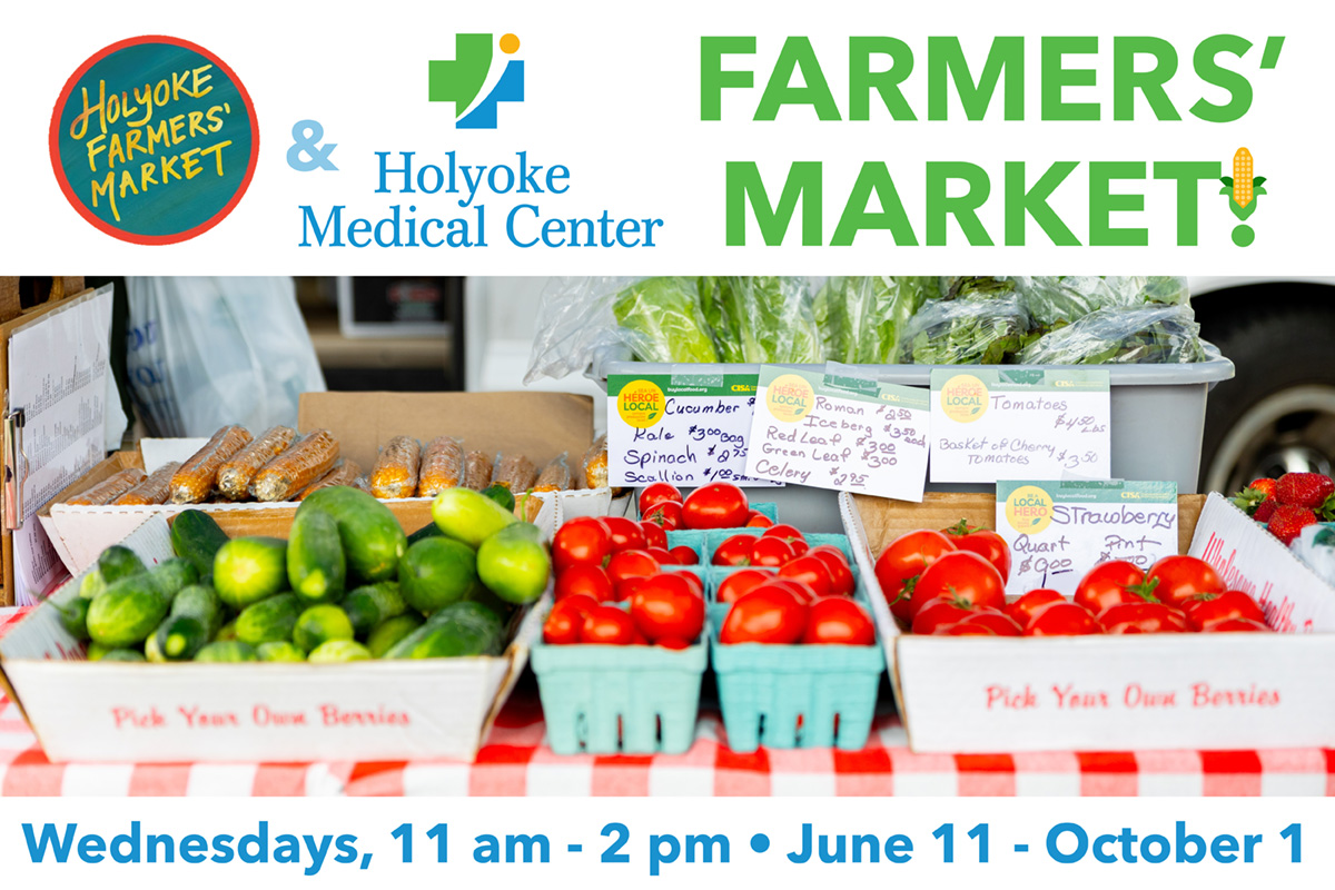 Tomorrow is the first Holyoke Farmer's Market at HMC of the season! Crave Food Truck will be here! The Farmer's Market will take place every Wednesday through Oct 1 from 11a-2p! Free valet parking and free shuttle services available - visit HolyokeHealth.com/Market for more info!