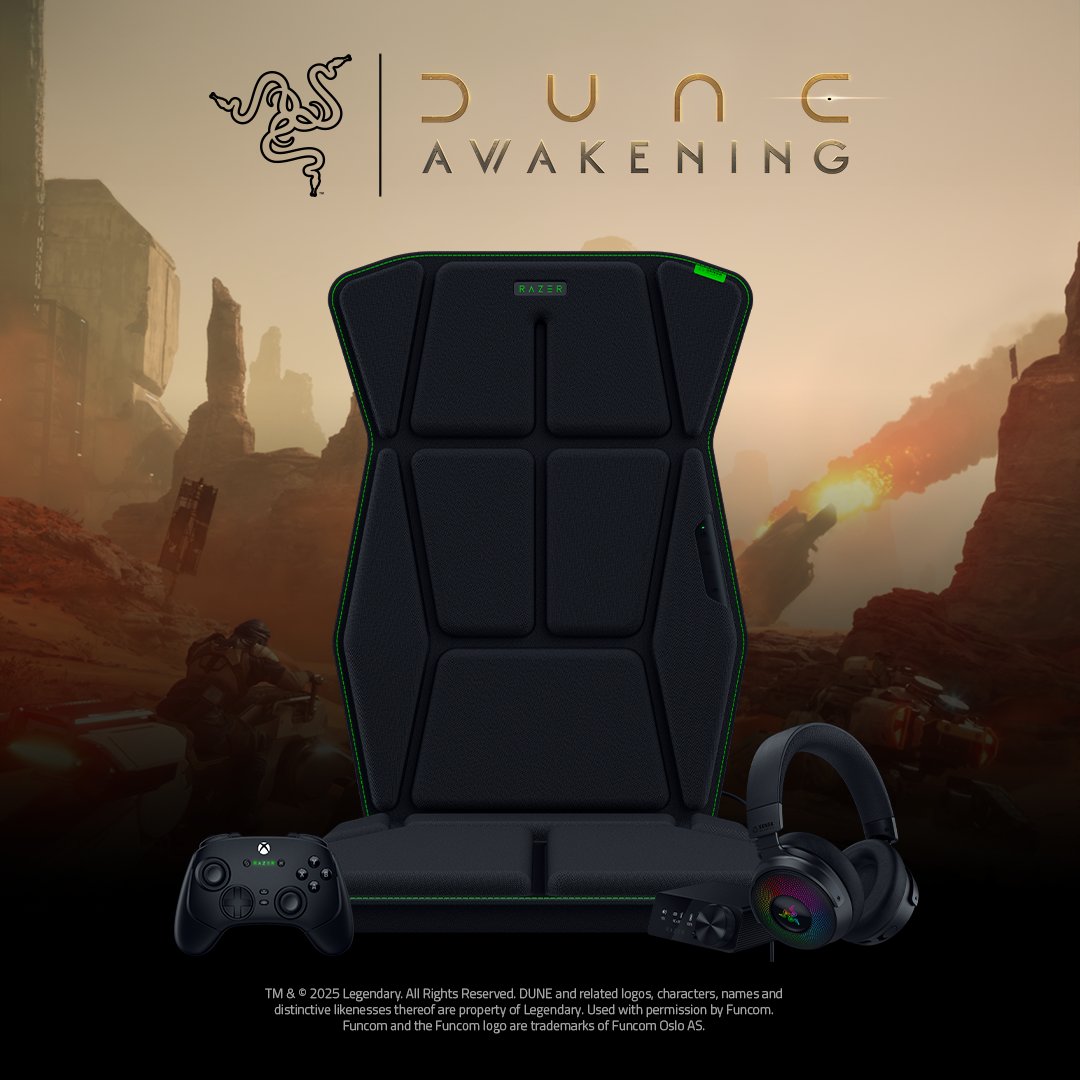 Werdet eins mit Arrakis und vereint eure Sinne mit jedem Beben, jedem Sturm und jedem Geflüster in Dune: Awakening – mit Razer Sensa HD Haptics und Razer Chroma RGB.
Entfesselt die wahre Kraft der Wüste. 🔗rzr.to/DuneAwakening_…