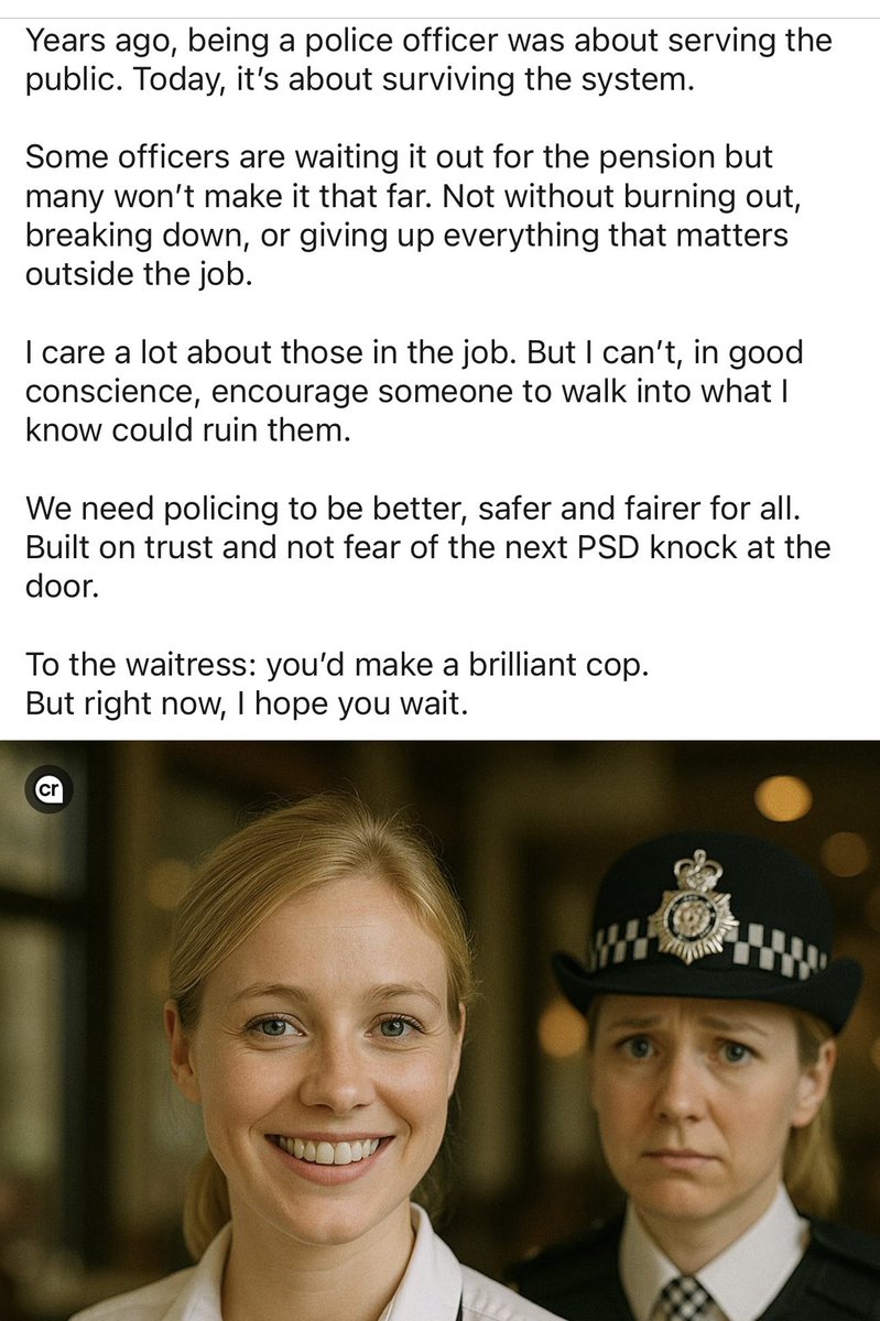 Maggie Oliver (@maggieoliveruk) on Twitter photo If it was my daughter Iโm afraid Iโd have to tell her the same thing ๐ป Paul Cooper ๐ฑ which is really sad.
I joined the police with hope in my heart that I could change lives, do good, make a difference and now I see I was just a โcommodityโ, useful until I dared challenge what If it was my daughter Iโm afraid Iโd have to tell her the same thing ๐ป Paul Cooper ๐ฑ which is really sad.
I joined the police with hope in my heart that I could change lives, do good, make a difference and now I see I was just a โcommodityโ, useful until I dared challenge what