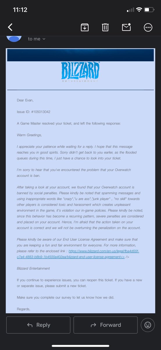 Ayfantis1's tweet photo. yeah i def deserve a permanent ban for those messages . what was i thinking! saying the word crazy is too toxic for the community. i apologize! #Overwatch2 https://t.co/X1QukphEM4