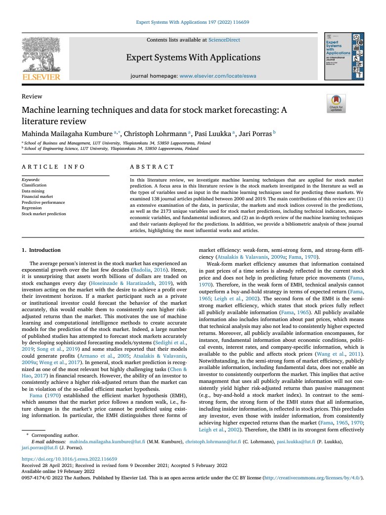 thefoolplays's tweet photo. Machine learning techniques and data for stock market forecasting 

Please read it ( Free PDF) 

Highly informative https://t.co/z5fOGuwB1l