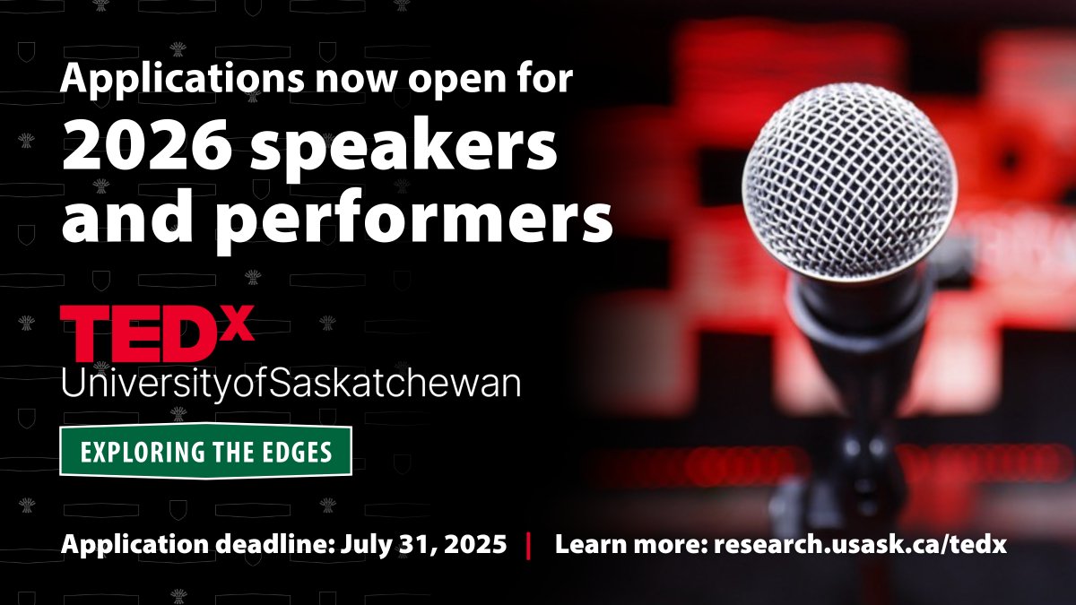 The #TEDxUniversityofSaskatchewan 2026 theme of 'Exploring the Edges' calls for a celebration of the boundary-pushing, hope-inspiring work of #USask researchers, scholars and artists that is courageously building a better world for all.