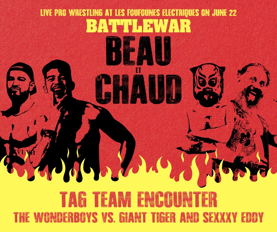 TheBATTLEWAR's tweet image. .@SeXXXyEddy69 and Giant Tiger will get The Wonderboys in a tag team encounter on June 22 at @LesFoufs!
The question is how Kacey Diamond factors into this, as she appears to have Giant Tiger under some type of seductive spell.
Feelings and love are complicated.