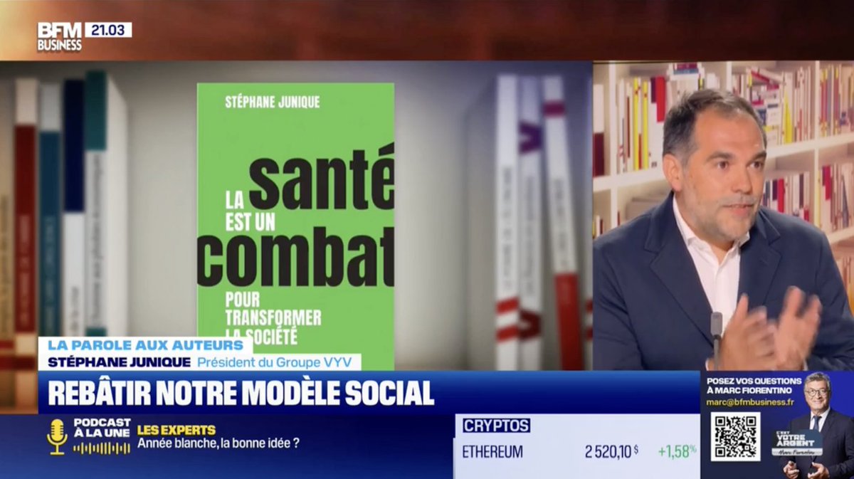 🚨 Comment rebâtir notre modèle social ?
 
Merci à <a href="/Manu_Lechypre/">Emmanuel Lechypre</a> et <a href="/bfmbusiness/">BFM Business</a> pour cet échange passionnant autour de l’avenir de notre modèle social, aux côtés de <a href="/BaalDaniel/">Daniel Baal</a>, Président du <a href="/CreditMutuel/">Crédit Mutuel</a>, à l'occasion de l'émission La Librairie de l'Éco du 7 juin.
 
🩺 J’ai