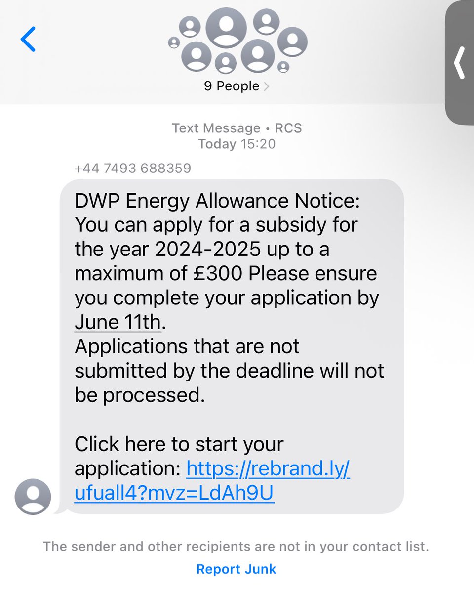 Be careful out there. Looks like the £300 allowance is going to engender loads of scams.