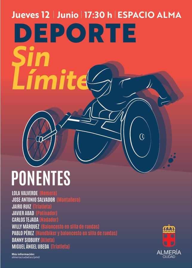 Patronato Municipal de Deportes de Almería (@pmd_almeria) on Twitter photo El Ayuntamiento promueve el ‘Deporte sin límite’ con una jornada, que se celebrará el jueves, 12 de junio, en el Espacio Alma
El Área de Ciudad Activa celebra esta actividad en la que participarán nueve deportistas que “inspirarán por sus valores a los jóvenes”
<a href="/aytoalm/">Ayuntamiento de Almería</a> El Ayuntamiento promueve el ‘Deporte sin límite’ con una jornada, que se celebrará el jueves, 12 de junio, en el Espacio Alma
El Área de Ciudad Activa celebra esta actividad en la que participarán nueve deportistas que “inspirarán por sus valores a los jóvenes”
<a href="/aytoalm/">Ayuntamiento de Almería</a>