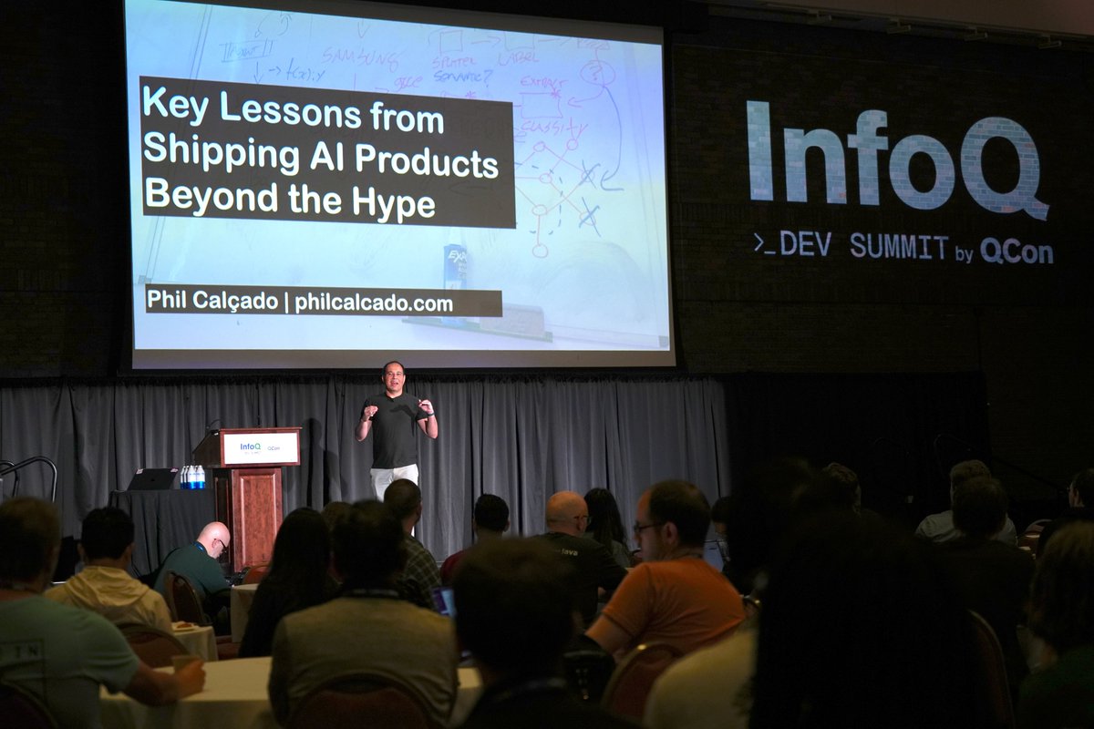 InfoQ's tweet image. 🎤 Day 2 Keynote at #IDSBoston: Key Lessons from Shipping AI Products Beyond the Hype!

Over 12 months, @pcalcado and his team took an AI assistant from prototype to serving 10,000+ users, outperforming big names along the way.

#AIArchitecture #ProductionAI #InfoQBoston