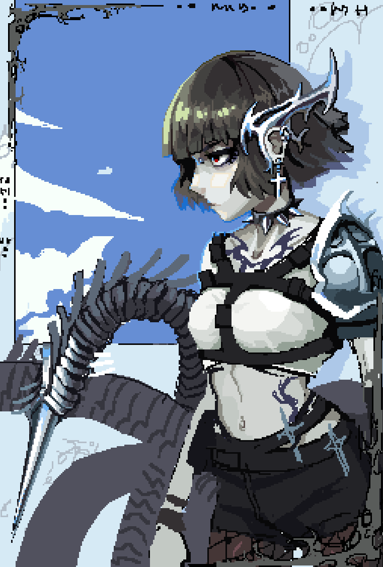 hydrogenpixel's tweet image. The hardest picture I've painted in the last year, I still have a lot of work to do here, but I love these vibes
WIP
#pixelart #ドット絵