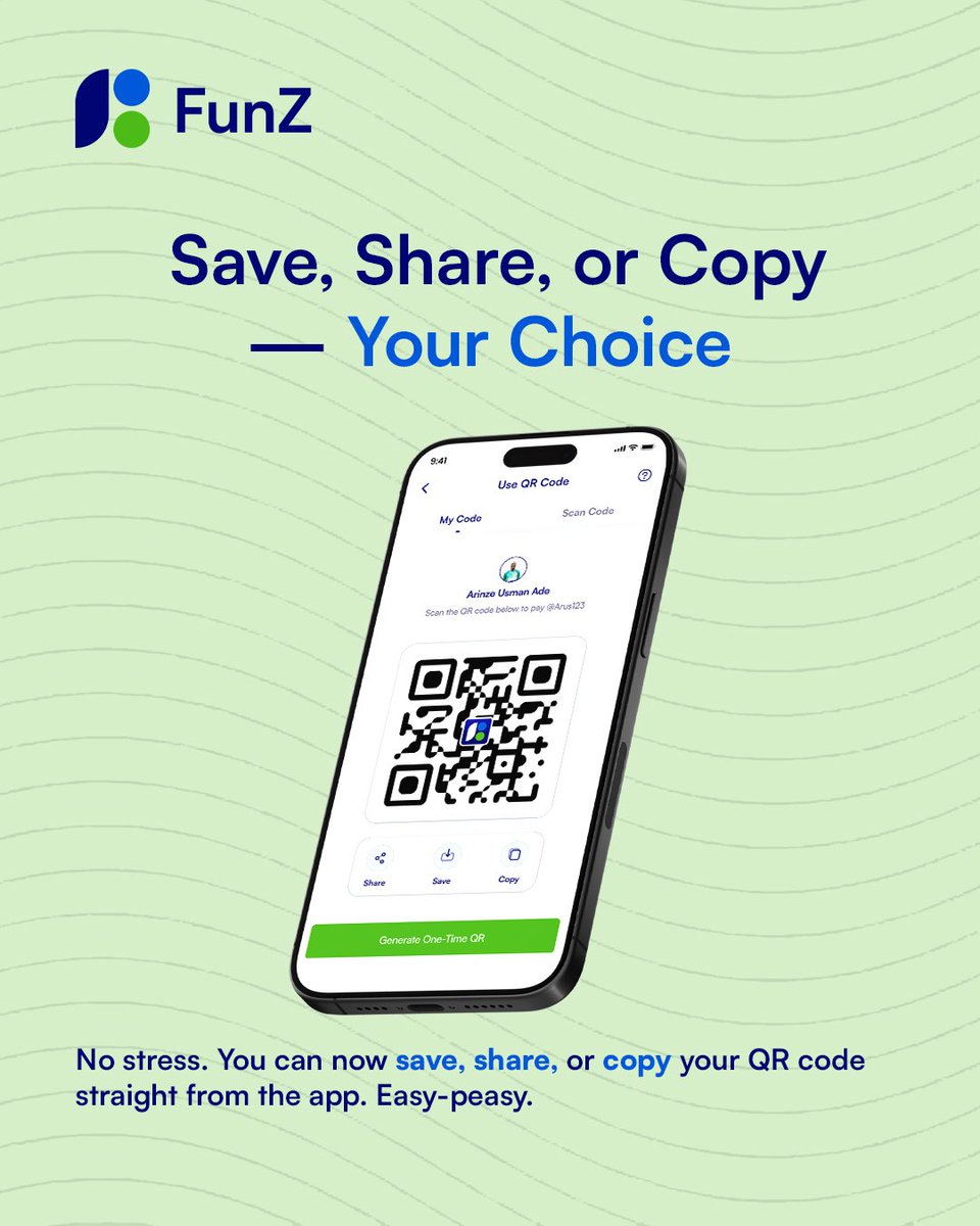 FunZ_NG's tweet image. New feature alert! 🚨

Our latest update just made transactions way smoother. You can now scan QR codes to send or receive money, no stress, just scan and go!

Update your FunZ app and try it out now.📲

#newfeatures #UpdateNow #FunZApp #FunZQR

A Thread.