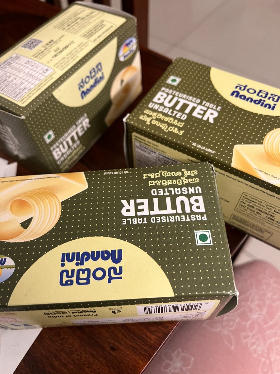 Santoshs86's tweet photo. @kmfnandinimilk is this your original unsalted butter or a fake product delivered by zepto? https://t.co/fImttRIHft