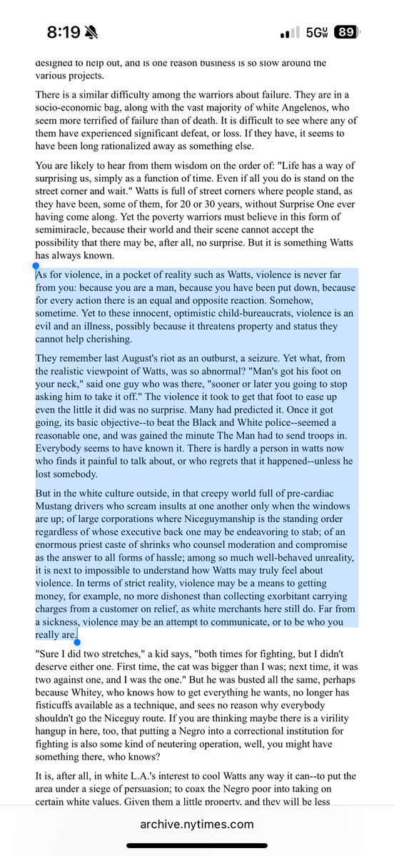 For the number of weird right-wing Pynchon readers who disagreed with my assessment of his thoughts on fighting back against a police state: please see this section of “A Journey Into The Mind of Watts”.