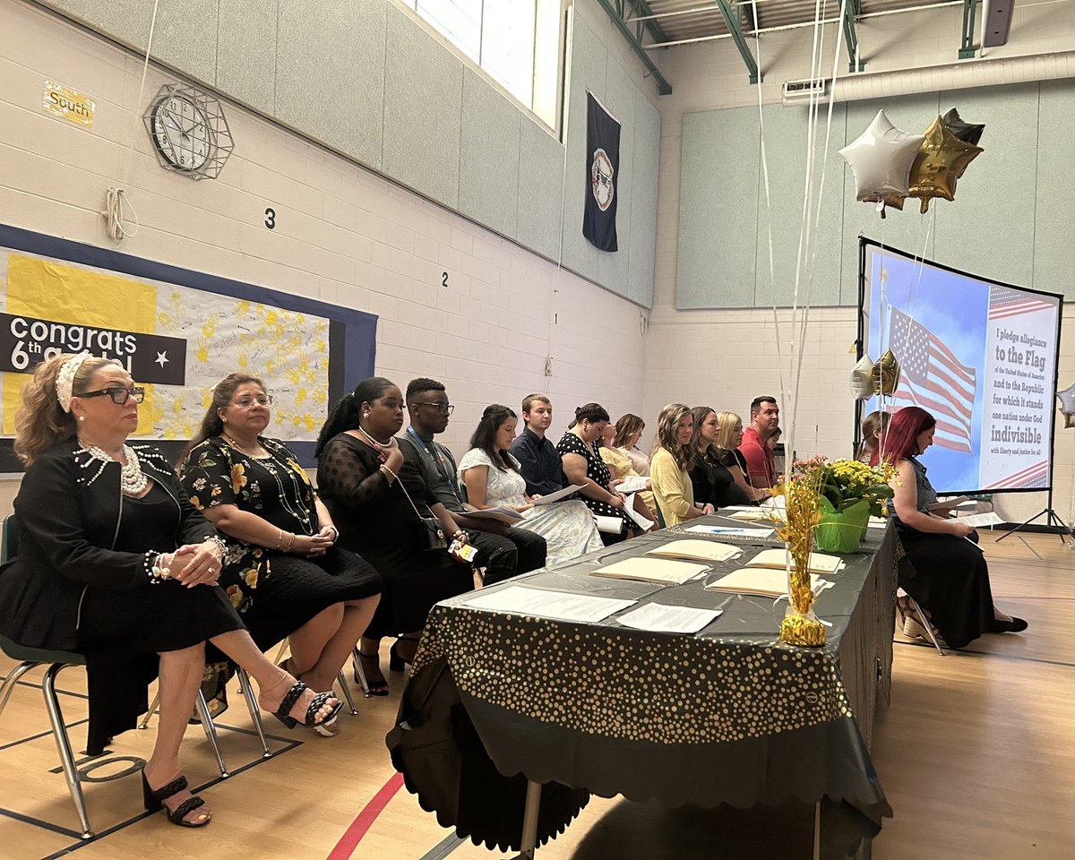 Halley ES’s 6th grade promotion ceremony. So proud of these young scholars and looking forward to what they will achieve. 🐝 🎉