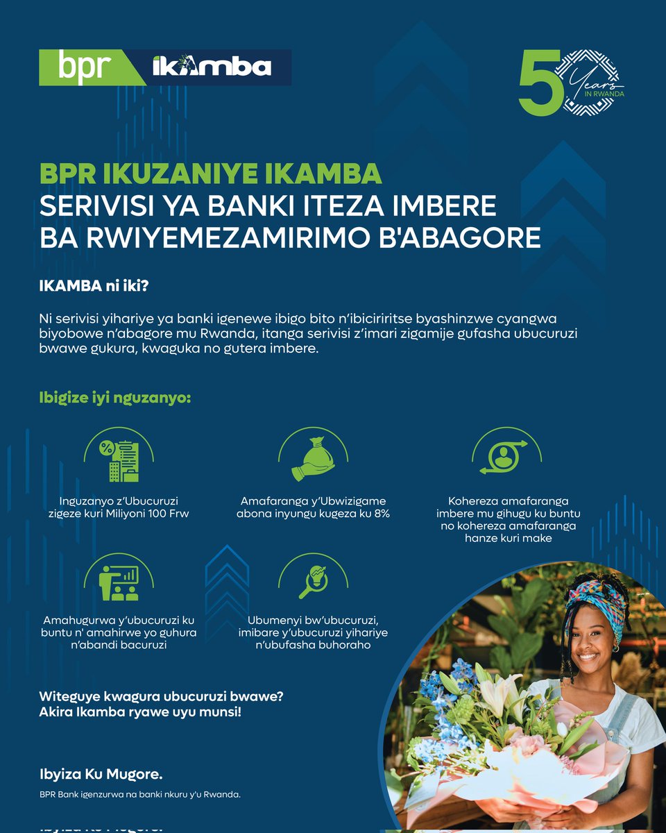 BPRbankrw's tweet photo. What is BPR Ikamba and who is it tailored for?
Learn more here 👇🏾
#ForWomenForBetter
----‐---------------‐-------
#BPRIkamba ni iki? Ninde igenewe? Sobanukirwa byose hano 👇🏾
#IbyizaKuMugore https://t.co/6a8rddCwie