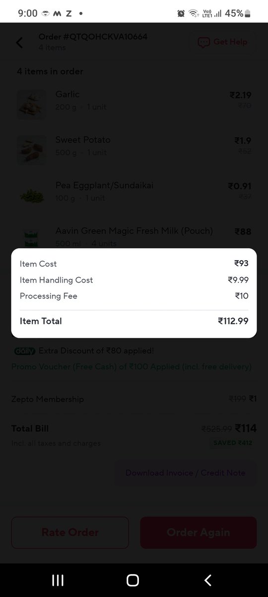 VidyaManikkam's tweet photo. @zeptocares @zeptocares why you are cheating us by
1. sending very low quality products, 
2.providing free cash and getting all the money in the name of processing fee and Surge fee
#falsemarketing
#zeptoscam #ScamAlert #zepto #zeptofreecash 
Vegetables are completely damaged https://t.co/NgyDjNRdTI