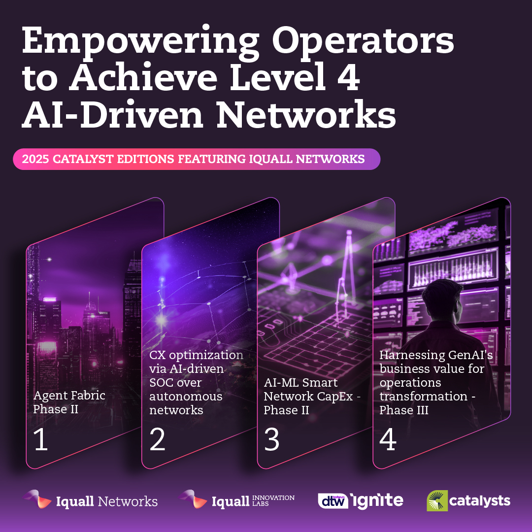 We're excited to join <a href="/TMForum/">TMForum</a>'s Catalyst 2025 with 4 projects driving Level 4 AI-Driven Autonomous Networks! 
Empowering telcos with #GenAI, #Agents &amp; #MachineLearning for next-gen operations.
Find project links at <a href="/TMForum/">TMForum</a>'s site!