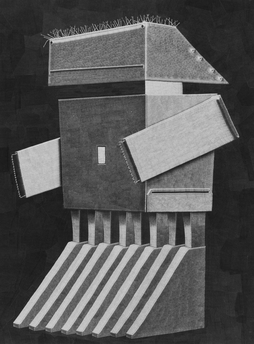 Robot C, 16 x 12 inches  
Robot C is a collage of Robot B