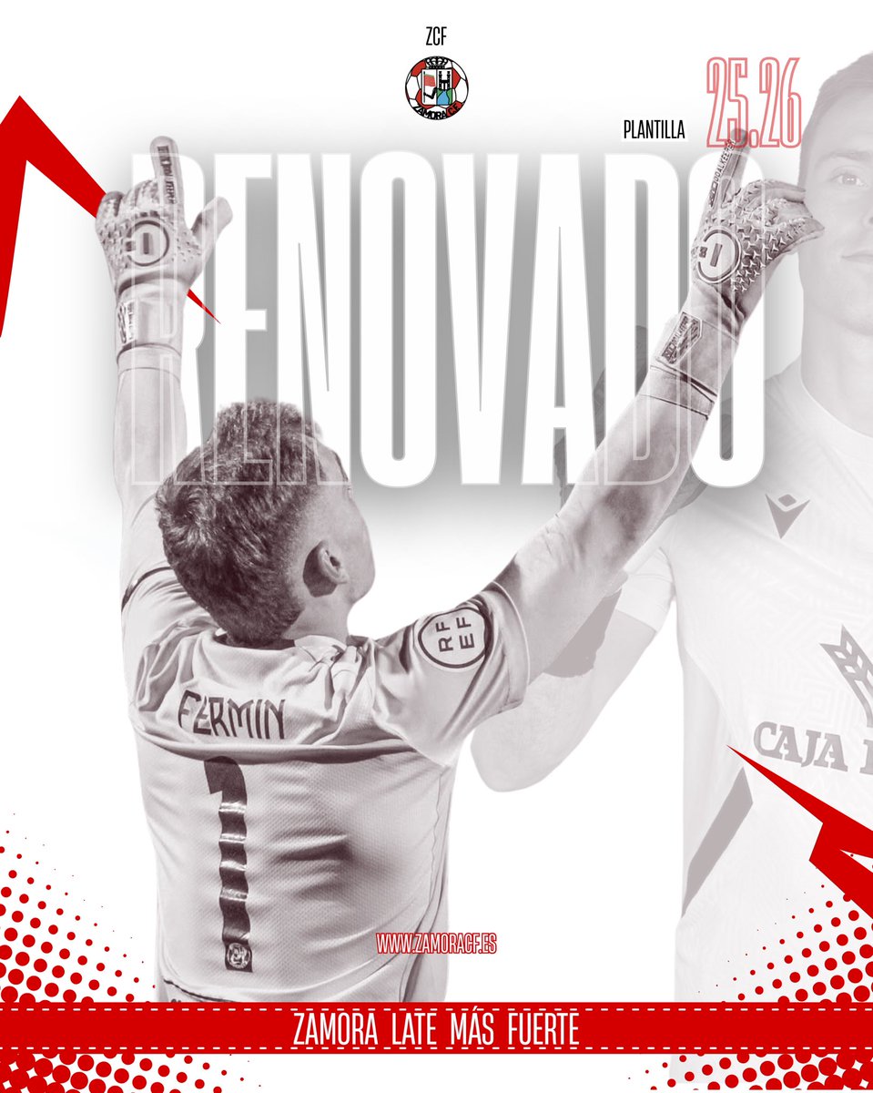 RENOVACIÓN🚨|

Fermín Sobrón seguirá siendo jugador rojiblanco para la temporada 25/26♥️

Uno de los mejores porteros de la categoría cumplirá su tercer año como rojiblanco🤩

¡A por todas San Fermín!👏🏼

#VamosMiZamora