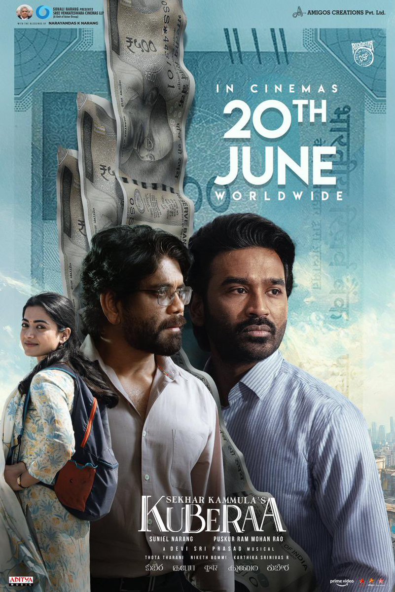 #Kuberaa in cinemas worldwide from June 20.

Dhanush's most expensive film

Sekhar Kammula - Dhanush - Nagarjuna Akkineni - Rashmika Mandanna - Devi Sri Prasad