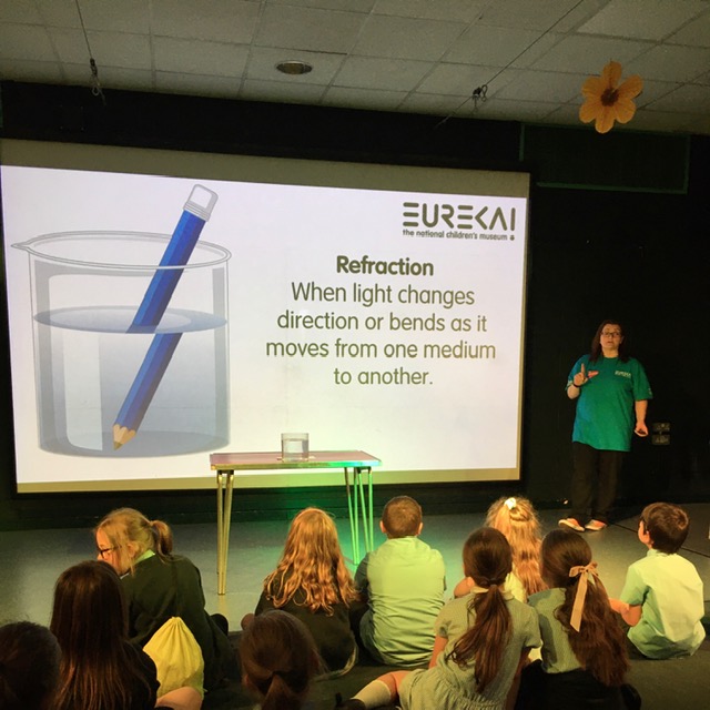 stjosephshx3's tweet image. Year 3 had an amazing time at Eureka today. They took part in a workshop all about light and sound, followed by some time to explore all the wonderful different interactive galleries and as the weather was so nice we even had a picnic outside.