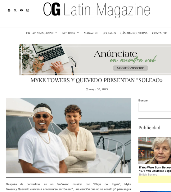 PRO_PRESS_'s tweet image. Myke Towers y Quevedo presentan "Soleao"

En @PRO_PRESS_  difundimos a diversos medios de Venezuela sobre su más reciente lanzamiento.