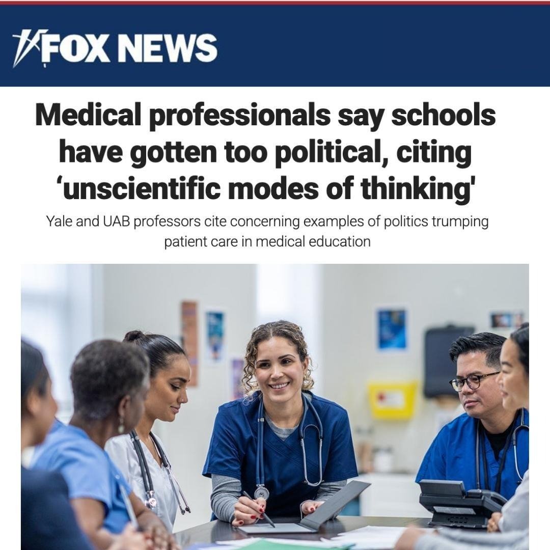 Medical schools have become so radical that many students believe political activism is as important as learning the laws of medicine. 

When patients visit their doctor's office, they need a healthcare provider, not an activist. 

foxnews.com/media/medical-…