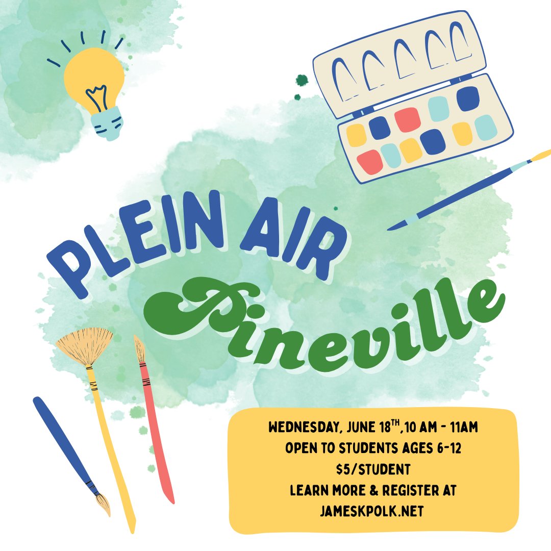 NEXT WEEK:

Our first summer program will be an outdoor painting activity! We will be drawing and painting pictures of the cabins. All supplies are provided and students can take their art home with them. 

Each of our summer programs is for kids ages 6-12 and costs $5/student.