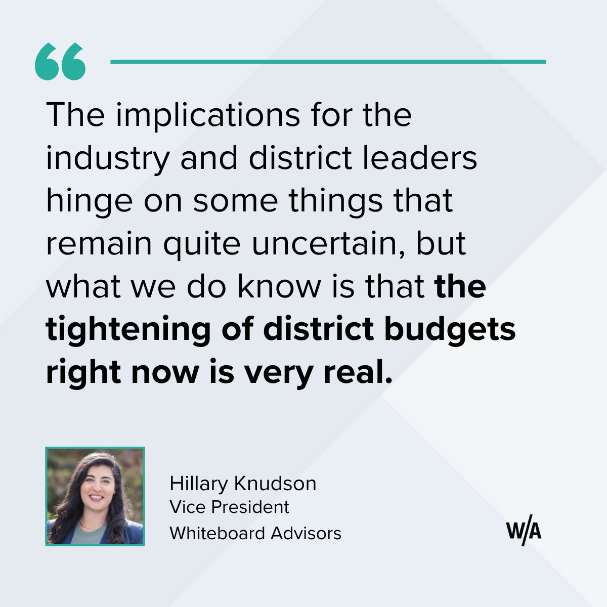 Whiteboard Advisors (@whitebdadvisor) on Twitter photo Budget tightening. Policy uncertainty. Spending delays.
W/A’s <a href="/HillaryK13/">Hillary Knudson</a> talks to <a href="/educationweek/">Education Week</a> about how district leaders are navigating a fast-changing federal landscape.
🔗marketbrief.edweek.org/regulation-pol…
#EducationPolicy #K12Finance Budget tightening. Policy uncertainty. Spending delays.
W/A’s <a href="/HillaryK13/">Hillary Knudson</a> talks to <a href="/educationweek/">Education Week</a> about how district leaders are navigating a fast-changing federal landscape.
🔗marketbrief.edweek.org/regulation-pol…
#EducationPolicy #K12Finance