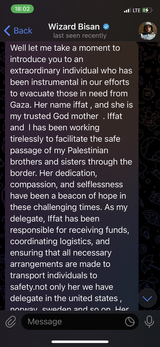 RefundWitnessX's tweet photo. The scammer pretended to be @wizardbisan using fake Telegram + Twitter accounts.
They claimed urgent need for Gaza evacuation funds — and had me send “Friends &amp; Family” PayPal payments to a woman named Iffat Zehra Kazmi. @jessbrammar @simonmurdoch https://t.co/dPyptIf7YZ