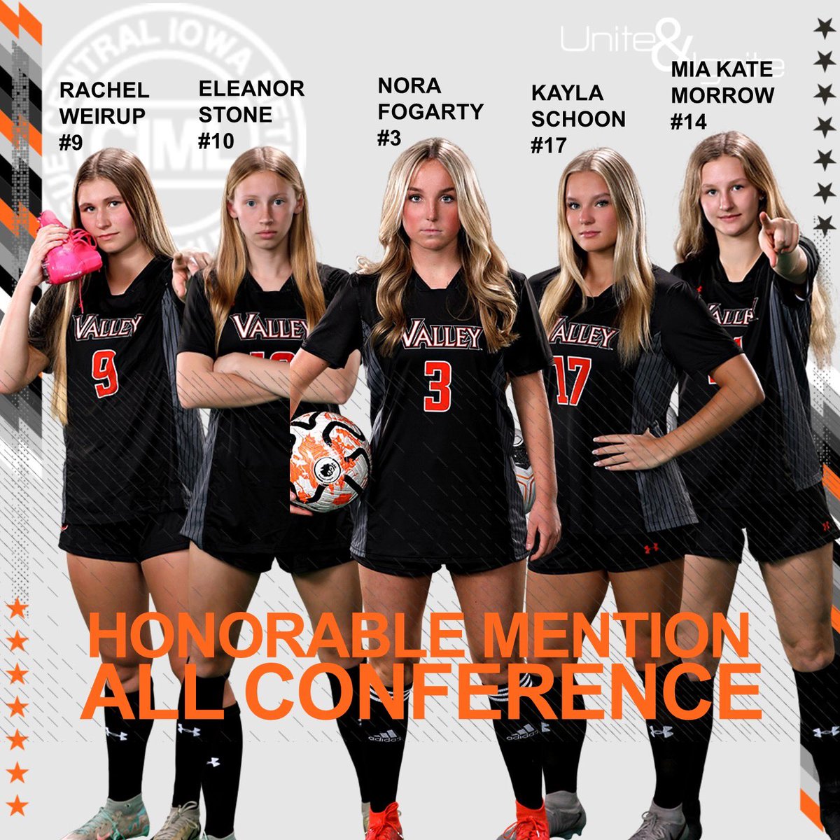Congratulations to these Varsity players receiving CIML conference recognition! 🧡⚽️🖤