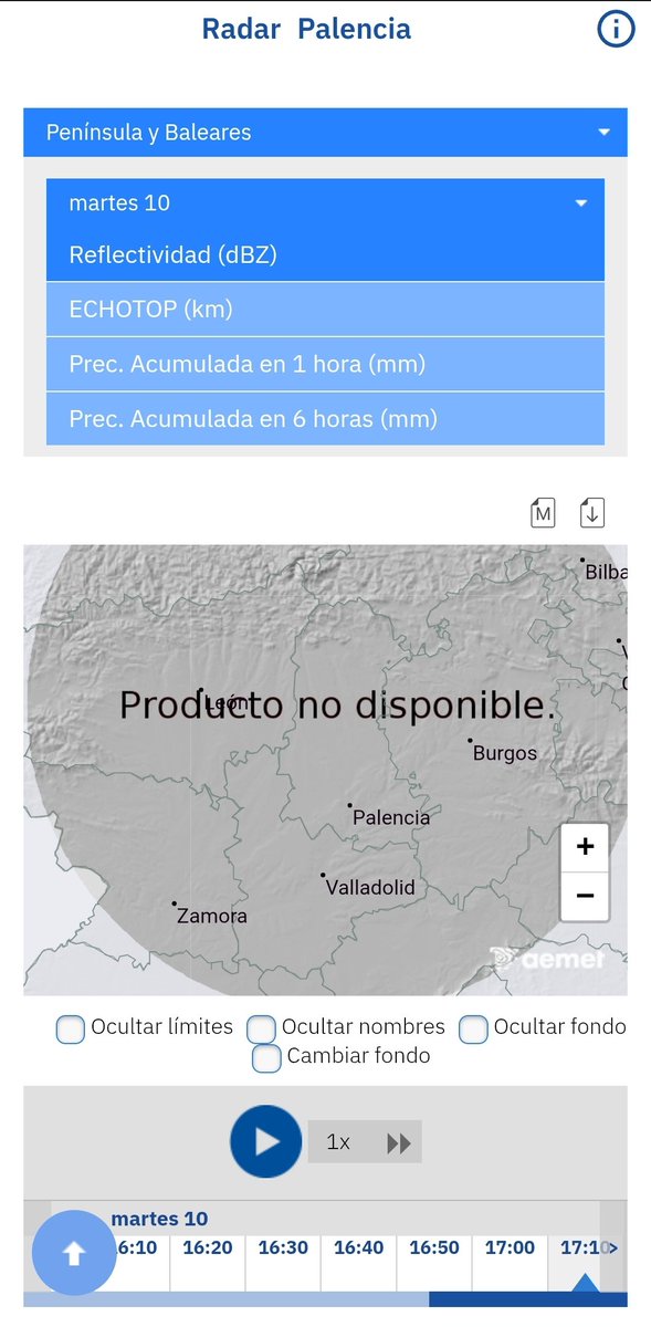 tomillo_javier's tweet photo. Vaya tarde para que se averíe el radar de @AEMET_Esp en Palencia. Toca mirar al cielo... https://t.co/SDjXdHVpfI