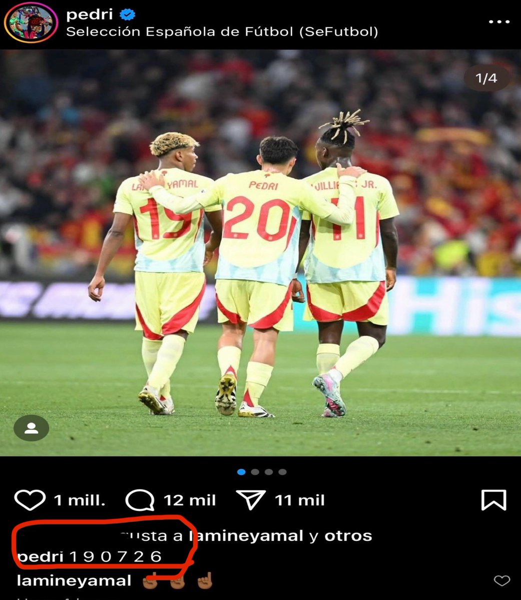 Pedri ha subido una foto con la fecha de cuando inicia el mundial.

Traerán la segunda estrella a casa.