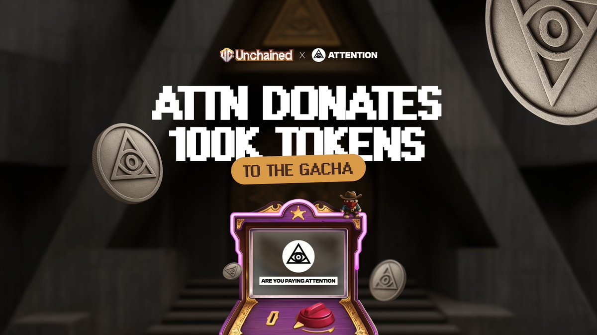 UnchainedOnSui's tweet image. Unchained has been donated 100,000 $ATTN
Are you paying attention @ATTNtoken 👁️