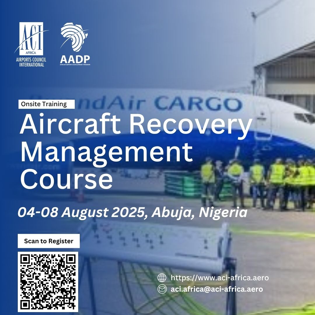 ACI Africa - The Voice of African Airports (@aci_africa) on Twitter photo 📢Join Us for the Aircraft Recovery Management Course hosted by <a href="/FAAN_Official/">Federal Airports Authority of Nigeria</a> from 04-08 August 2025 in Abuja, Nigeria! This comprehensive training is offered under the African Airports Development Program and is free for ACI Africa airport members.
✉️aci-africa.aero/afr-training-c… 📢Join Us for the Aircraft Recovery Management Course hosted by <a href="/FAAN_Official/">Federal Airports Authority of Nigeria</a> from 04-08 August 2025 in Abuja, Nigeria! This comprehensive training is offered under the African Airports Development Program and is free for ACI Africa airport members.
✉️aci-africa.aero/afr-training-c…