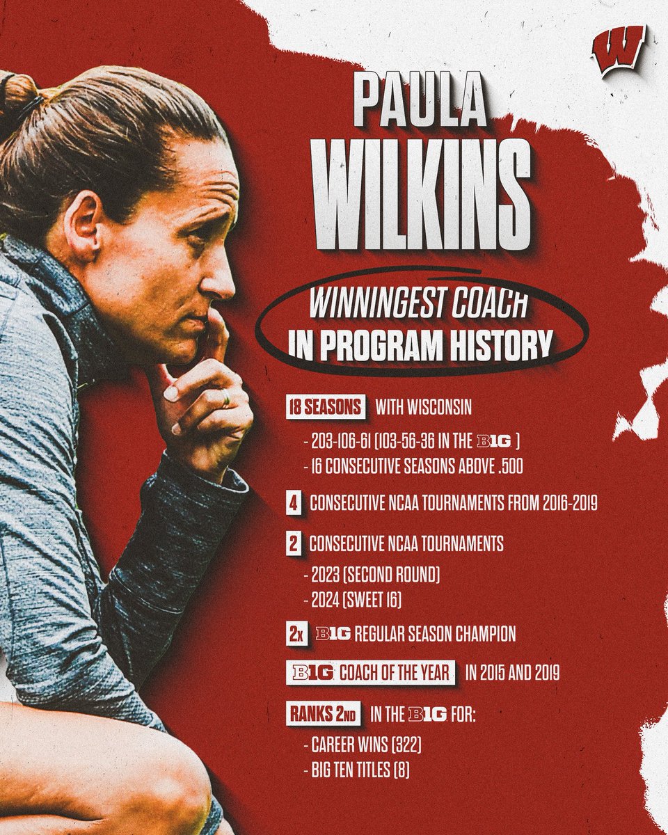 The greatest to ever do it! 🐐 

Grateful for Coach Paula Wilkins and everything she brings to our program. 

#OnWisconsin