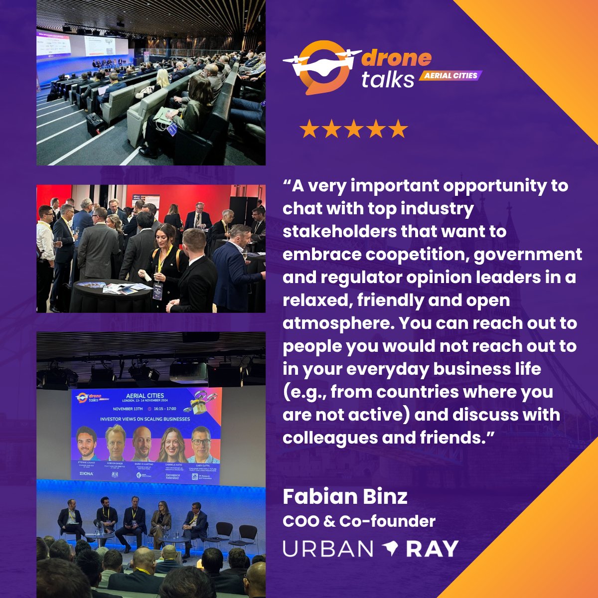 DroneTalks.online (@drone_talks) on Twitter photo "The best drone event of the year!" said Alex Brown, Director of <a href="/Skyports_DS/">Skyports Drone Services</a>, after attending Aerial Cities 2024.
It’s no wonder industry leaders are already setting their sights on this year's edition. Aerial Cities isn't just another event — it's a movement defined by "The best drone event of the year!" said Alex Brown, Director of <a href="/Skyports_DS/">Skyports Drone Services</a>, after attending Aerial Cities 2024.
It’s no wonder industry leaders are already setting their sights on this year's edition. Aerial Cities isn't just another event — it's a movement defined by
