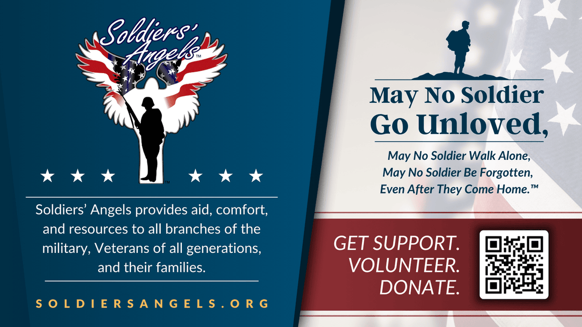 Our troops and Veterans have given so much for our freedom. Let’s show them that we care! Soldiers’ Angels is committed to providing aid and encouragement to Service Members and their families. Want to make a difference? Scan the QR code to get started!
