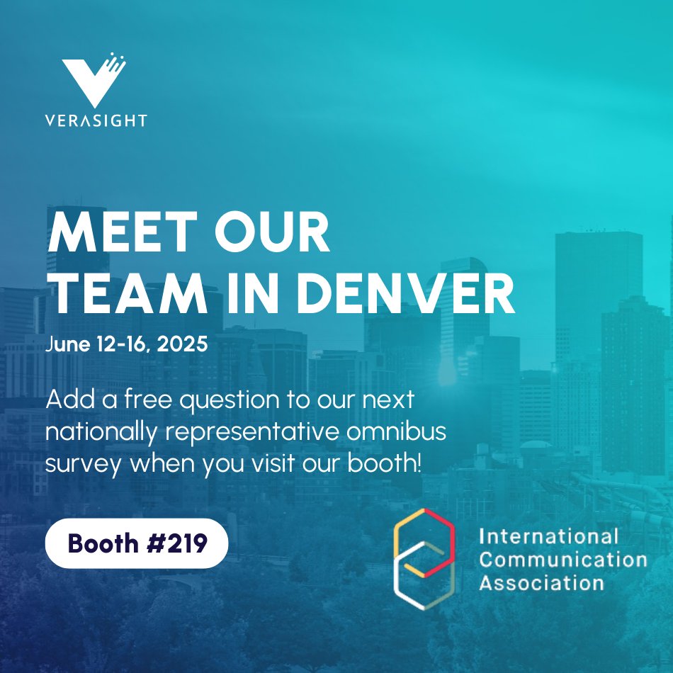 Presenting at #ICA25? Let’s make your research even stronger.

Verasight helps you conduct surveys that are representative, rapid, and ready to publish. See the data in action - submit a question to our next nationally representative survey at #ICA25.

Stop by Booth #219! 
We’ll