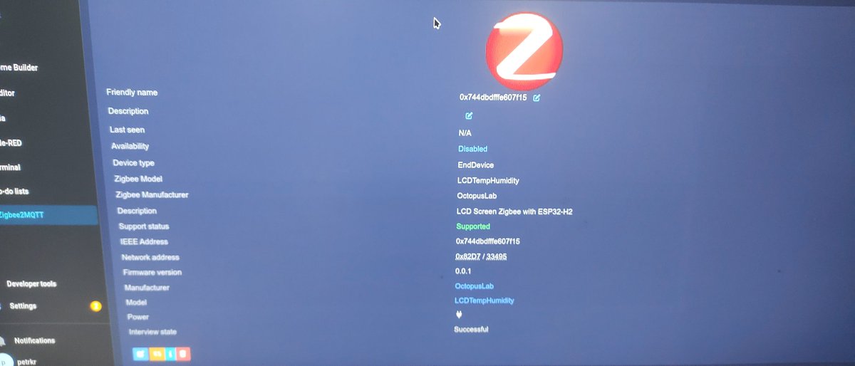 petrkr's tweet image. External zigbee LCD screen not-only for Home assistant
Zigbee
esp32-h2
Whenever @EspressifSystem finish support of Thread over 802.15.4 radio, it would be next step
#homeassistant
#zigbee2mqtt
@LabOctopus
#SegLCDLib github.com/petrkr/SegLCDL…
