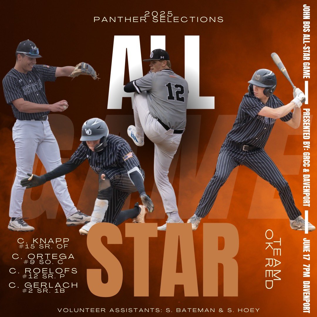 Come out to support our four WO Panther ⚾️ players who were selected to compete next Tuesday!  Let’s make em say, WO!  🖤⚾️🤍