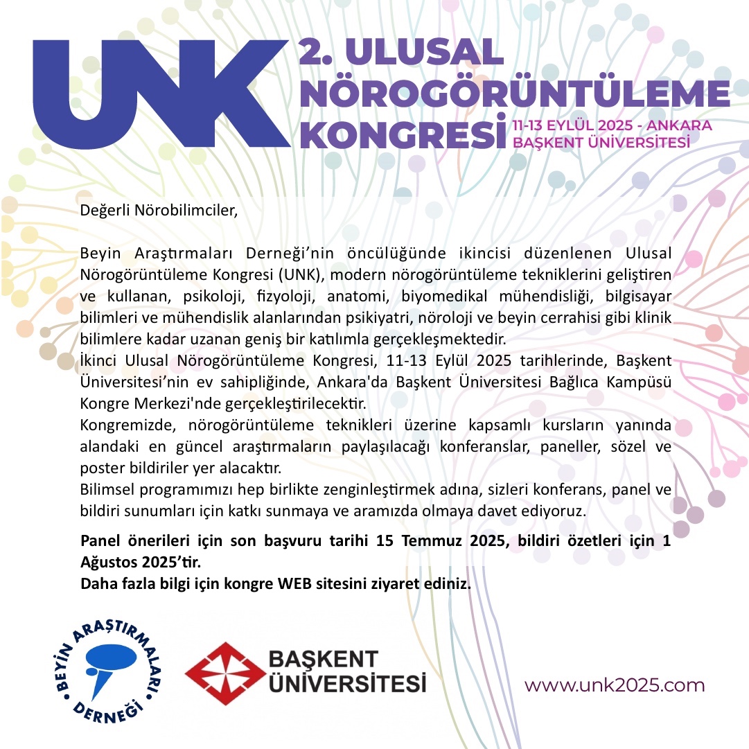 🧠 MIMLAB olarak hem eğitim hem de panel oturumlarıyla katkı sunacağımız, Beyin Araştırmaları Derneği öncülüğünde gerçekleştirilen Ulusal Nörogörüntüleme Kongresi’ne tüm ilgili hocalarımızı ve öğrencilerimizi bekliyoruz! 
#unk2025 #unk25 <a href="/MIMLAB_BOUN/">MIMLAB</a> <a href="/brain_res/">Beyin Araştırmaları Derneği</a>