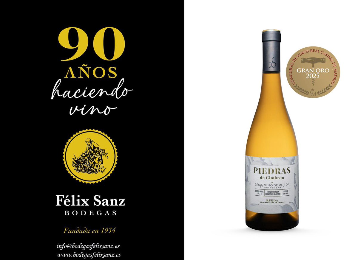 Seguimos a tope! Piedras de Cimbrón recibe el Gran Oro en el Concurso de Vinos Real Casino de Madrid! Enhorabuena  tod@s y a disfrutarlo!! <a href="/FelixSanzBodega/">CIMBRON</a> <a href="/DORueda/">D.O. Rueda</a>