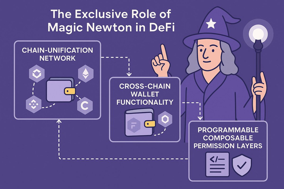 What is the role of Magic Newton in DeFi? .. lets dive in. 👇

Magic Newton fulfills a unique and exclusive role in DeFi by operating as a chain-unification network and multichain keystore protocol, allowing both cross-chain wallet capability and programmable, composable