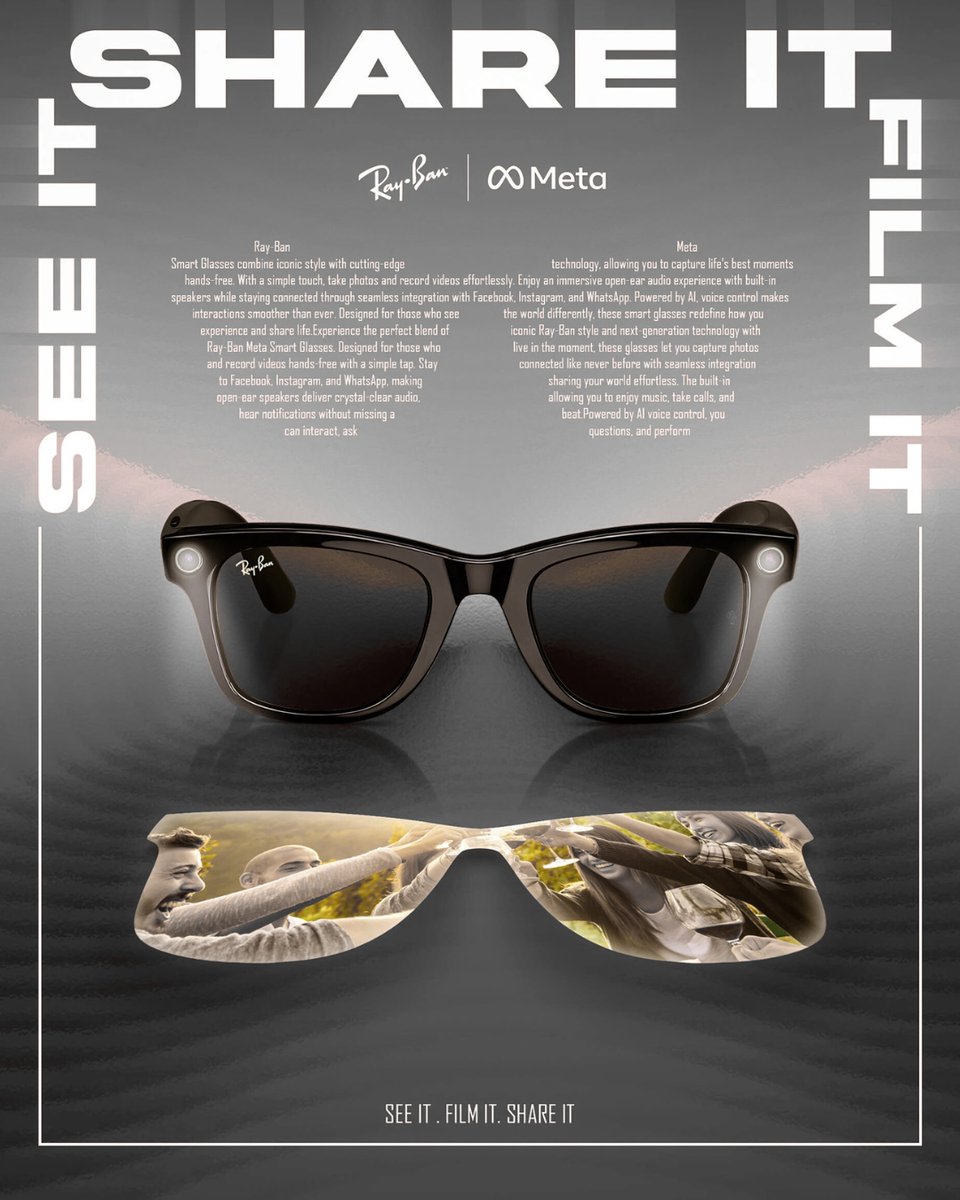 basariopticals's tweet photo. "See It. Film It. Share It."
See life. Film moments. Share vibes.
📷✨ Ray-Ban Meta Smart Glasses – style meets tech.
#SeeItFilmItShareIt #RayBanMeta #SmartGlasses #basariopticals https://t.co/sz0mhq3X2o