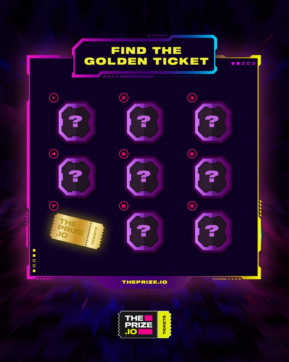 THE PRIZE ๐๏ธ (@theprize_io) on Twitter photo Guess the Golden Ticket Winner ๐๏ธ๐ฐ
The ticket was hidden behind no. 7, congratulations <a href="/allyson_web3/">allyson_web3 ๐ฝ</a>. Your prize is on its way! ๐ Guess the Golden Ticket Winner ๐๏ธ๐ฐ
The ticket was hidden behind no. 7, congratulations <a href="/allyson_web3/">allyson_web3 ๐ฝ</a>. Your prize is on its way! ๐