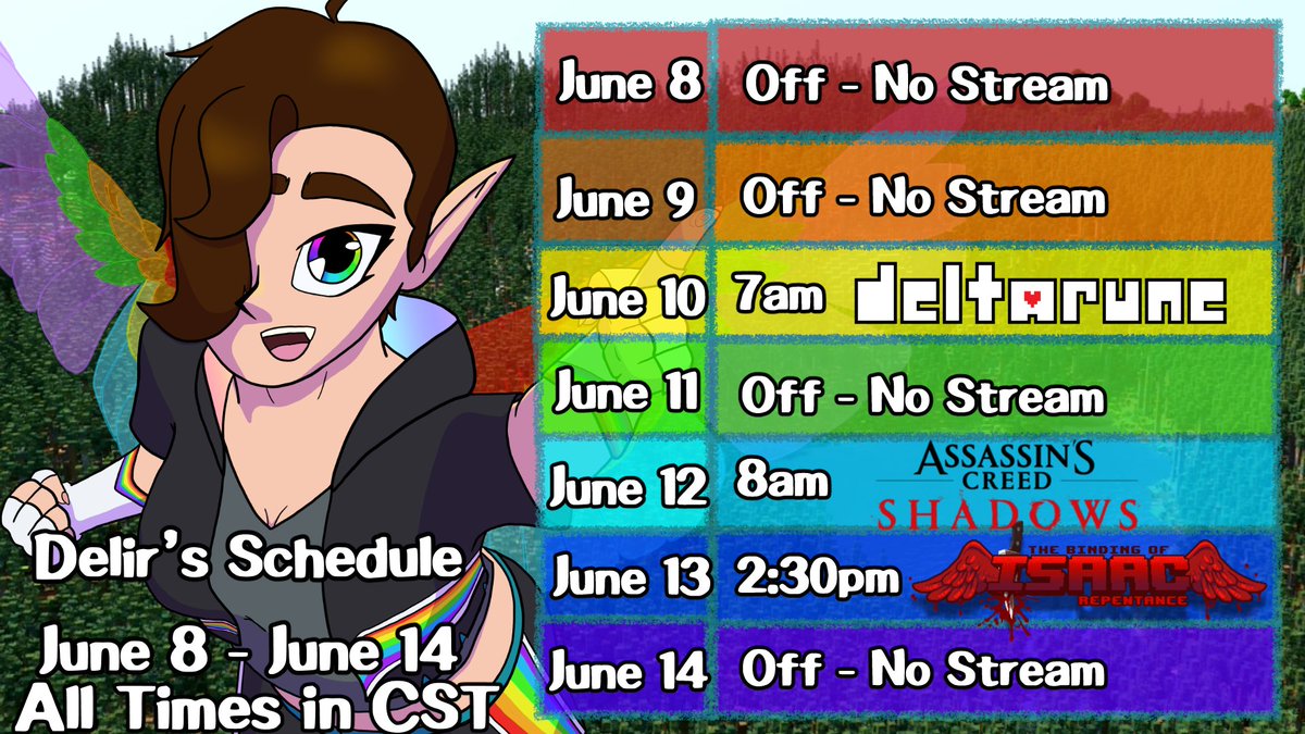 Fuck it, I'll start posting my schedule here.

My body is still in recovery mode but I'm feeling so much better. There MIGHT be a stream on Wednesday but I don't know when or what it would be.