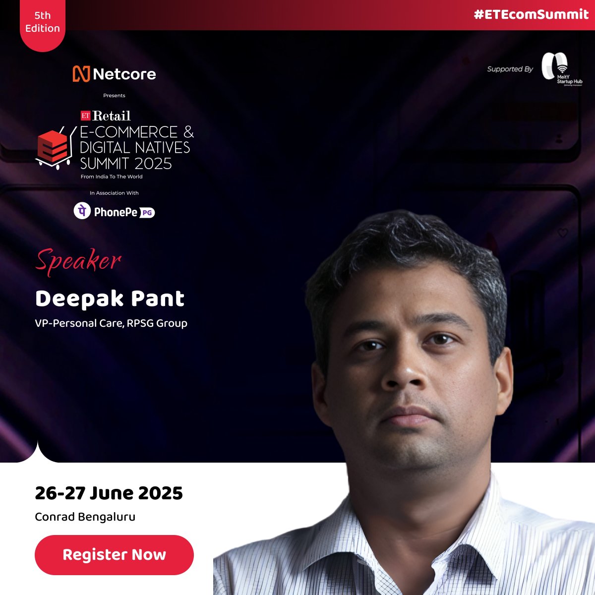ET Retail (@etretail) on Twitter photo We are pleased to announce Deepak Pant, VP-Personal Care, <a href="/rpsggroup/">RP Sanjiv Goenka Group</a> as a speaker at the 5th Edition of #ETEcomSummit 2025. Join us to gain strategic perspectives from industry leaders shaping the future of commerce!
Register Now: retail.economictimes.indiatimes.com/ecommerce-summ…
#ETRetail #ETEcomSummit We are pleased to announce Deepak Pant, VP-Personal Care, <a href="/rpsggroup/">RP Sanjiv Goenka Group</a> as a speaker at the 5th Edition of #ETEcomSummit 2025. Join us to gain strategic perspectives from industry leaders shaping the future of commerce!
Register Now: retail.economictimes.indiatimes.com/ecommerce-summ…
#ETRetail #ETEcomSummit