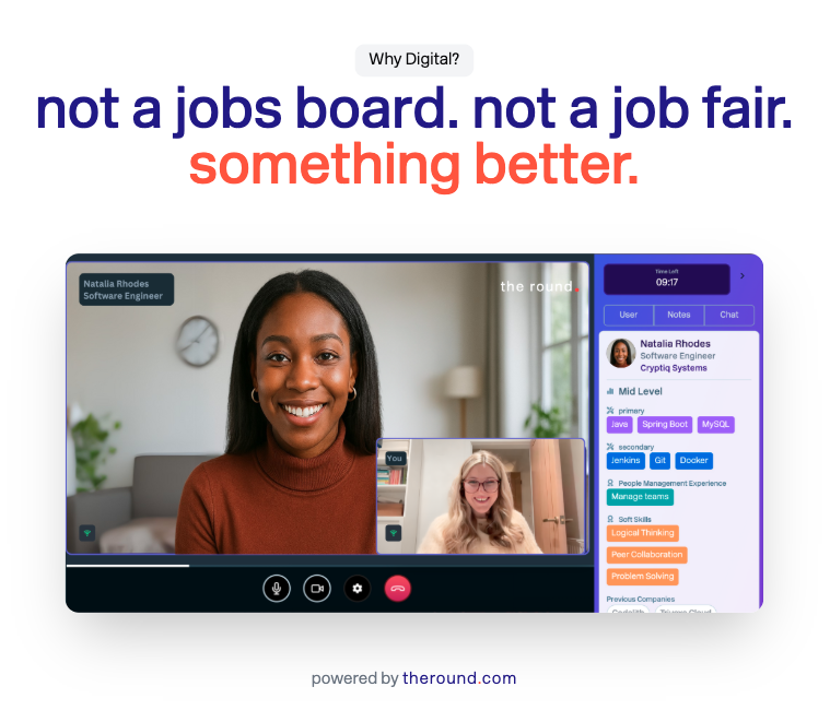 milkroundabout's tweet photo. 📢 Meet Micros: Video chat built for hiring

🚀 Meet Micros: Video chat built for hiring, not meetings. After 14 years of SMR events, we're launching something completely new...

👉 https://t.co/GomZWZT7Yq

#SMRDigital #TechHiring #Innovation https://t.co/wUDzg0pHi4